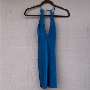 Victoria's Secret Blue High Neck Lace Slip